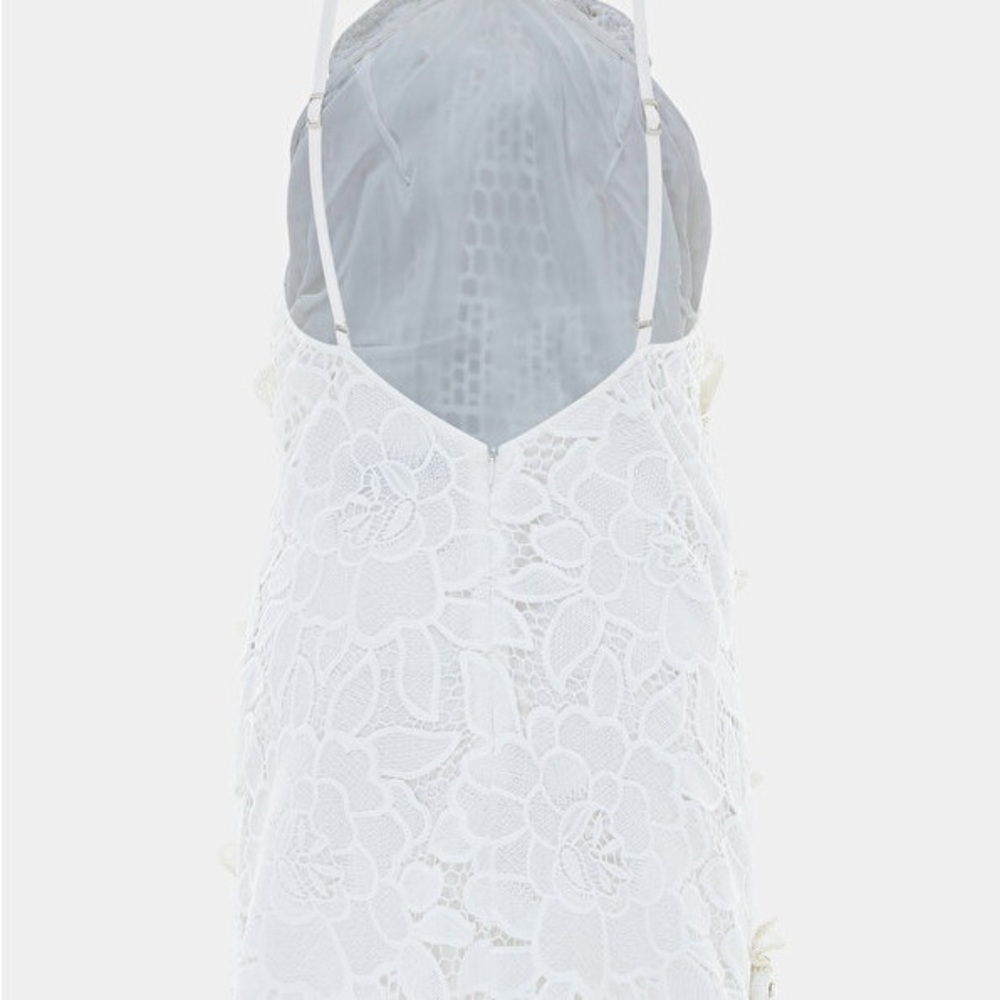 PatBo White and cream Floral Appliqué Lace Mini Dress - Picture 4 of 12